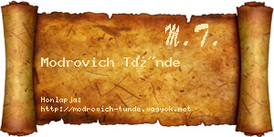 Modrovich Tünde névjegykártya